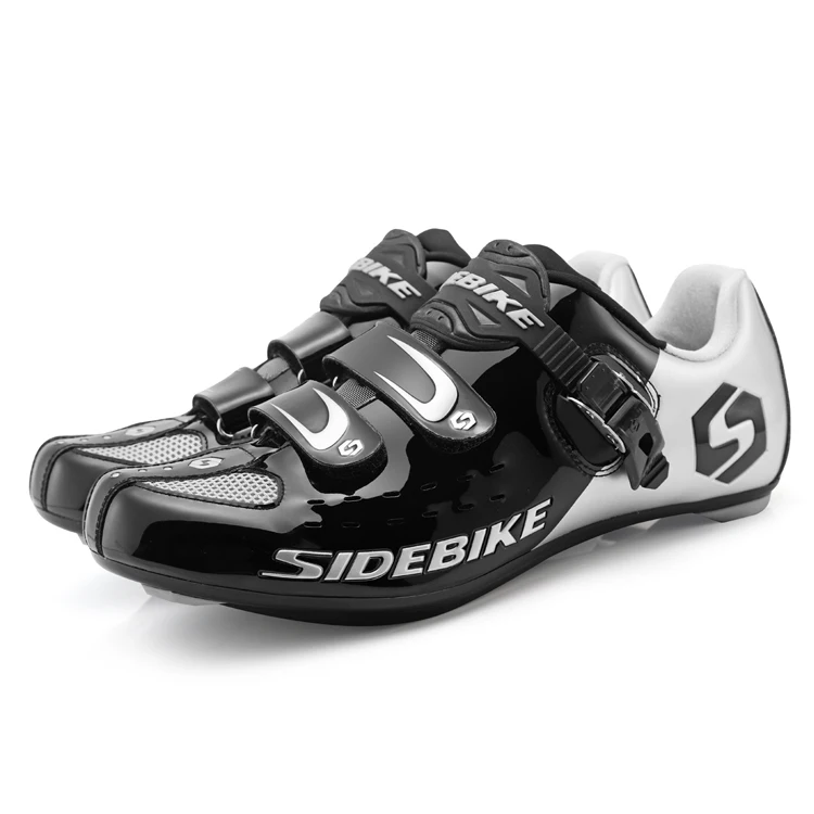 Sidebike шоссейная обувь для велоспорта, Спортивная профессиональная велосипедная обувь и наборы педалей, включая педали - Цвет: black shoes