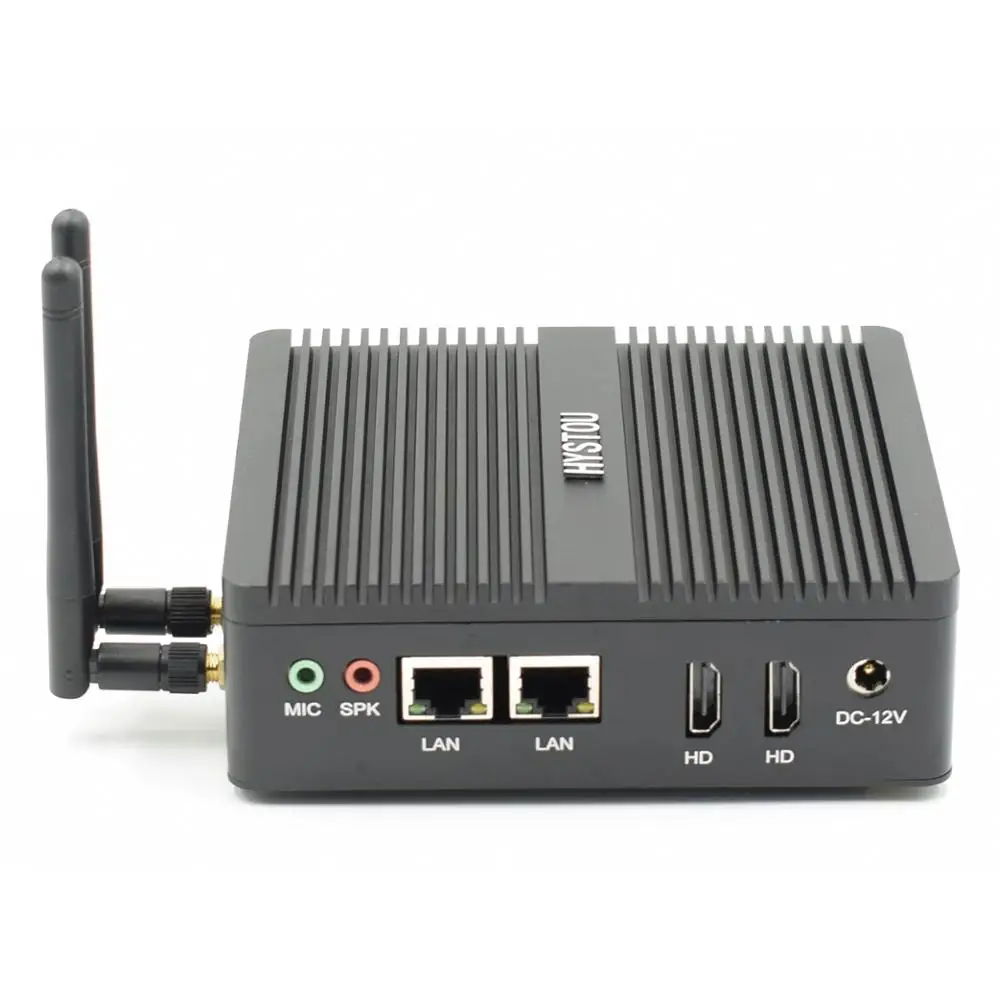 Hystou безвентиляторный мини ПК Windows 10 Intel J1900 Dual LAN Pfsense брандмауэр компьютер HTPC TV Box