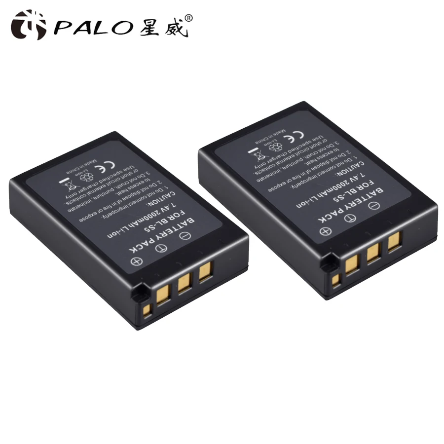 2 PCS Пало 2000 мАч PS-BLS5 BL-S5 BLS5 BLS-50 BLS50 Батарея для Olympus PEN E-PL2 E-PL5 E-PL6 E-PL7 E-PM2 OM-D E-M10 E-M10 II Stylus1 - Цвет: 2 PCS