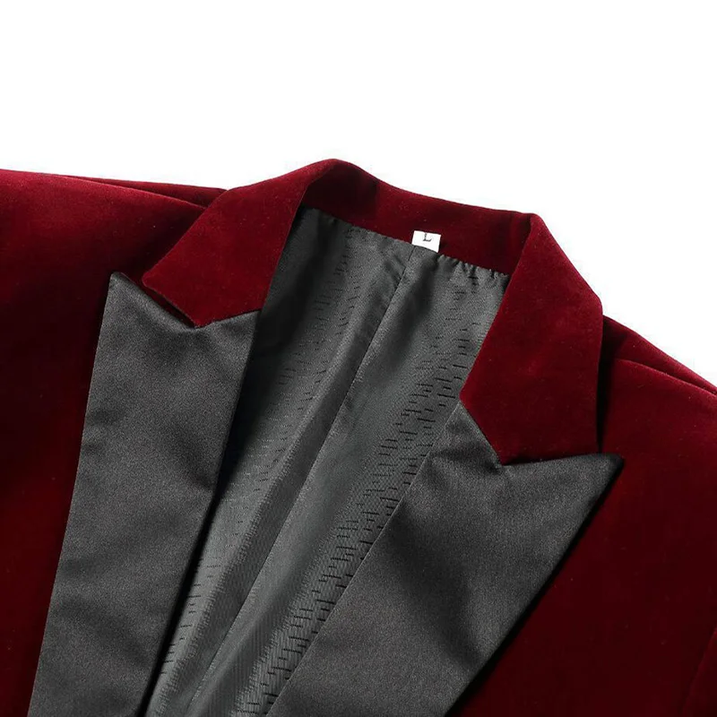 Blazer Jacket Suit Men Designer Casual Single Breasted Stage Jackets Men Leisure Suit Velvet Blazer Men Outwear Plus Size 3XL Blazer Jacket Suit Men Designer Casual Single Breasted Stage Jackets Men Leisure Suit Velvet Blazer Men Outwear Plus Size 3XL