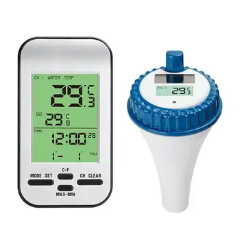 

Wireless Swimming Pool Floating Thermometer with LCD Display Solar Powered Battery Operated Thermometer for Pool Pond Spa