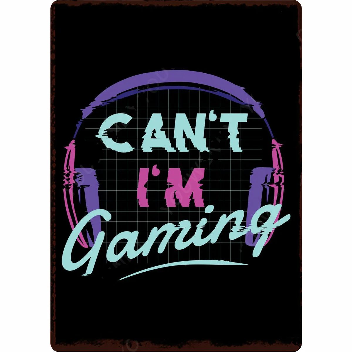 Gaming Vintage Black Metal Plate Gamer Room Decoration Retro Tin Sign Art Poster Man Cave Club Car Pub Wall Sticker 20*30 Cm