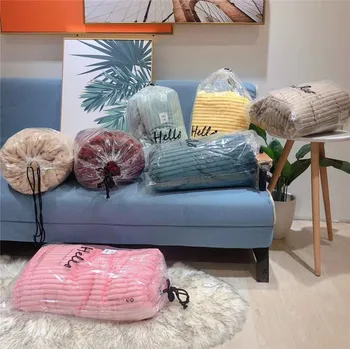 

Striped Flannel Solid Blanket For Beds Throw Blanket Winter Bed Sofa Cover Bedspread Four Seasons Home Travel Nap Cover Blanket