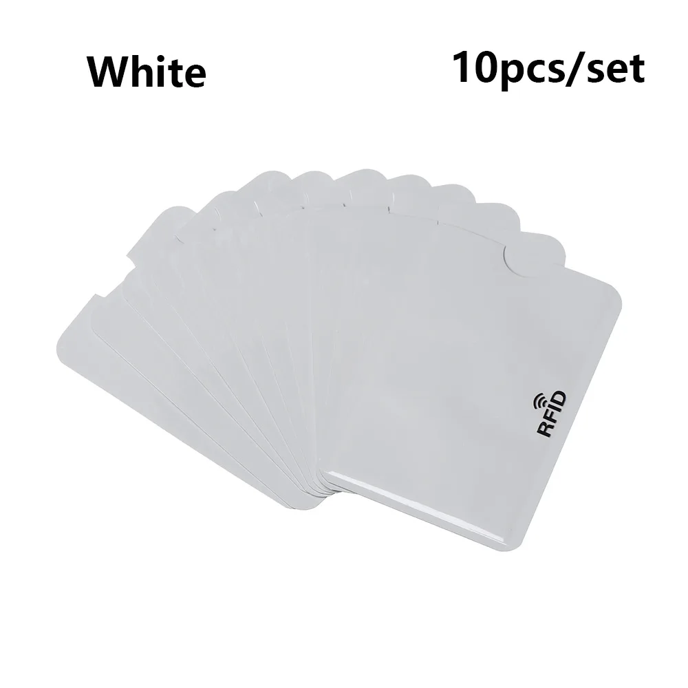 Style2-White 10 шт. Анти Rfid Блокировка ридер замок держатель для карт Id банковский чехол для карт Защита Алюминиевый металлический умный Противоугонный кредитный держатель для карт - Цвет: Style2-White