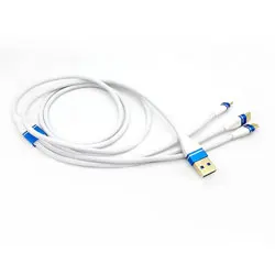 White Cafele USB 3 в 1 кабель 2.4A Быстрая зарядка Micro Usb кабели для iphone Xs Max Xiaomi M9 M8 Redmi Note 7 Hua wei samsung type-c - Цвет: White