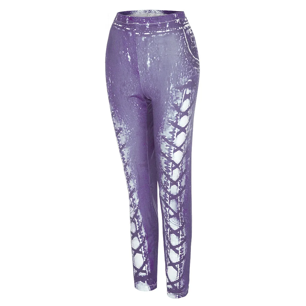 Женские новые джинсы дикие сексуальные узкие брюки джинсовые офисные женские повседневные эластичные длинные брюки эластичная уличная одежда большого размера - Цвет: Фиолетовый