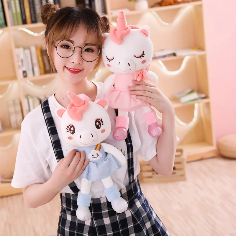 Kawaii Мультфильм плюшевая игрушка единорог детские мягкие игрушки мягкие игрушечные животные кукла для детей фигурки лошадей украшение комнаты подарок для девочки