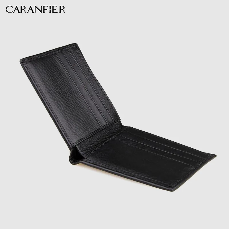 Kopen Caranfier 2018 Mens Portefeuilles Top Kwaliteit Mannen Portemonnee Echte Koe Lederen Portemonnee Korte Bi voudige Mannen Portemonnee Credit kaarthouder Tas