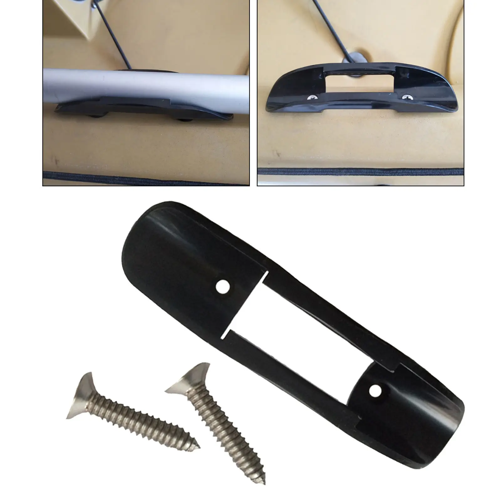 Black Plastic Kayak Boat Accessories Paddle Holder with Screws Fishing