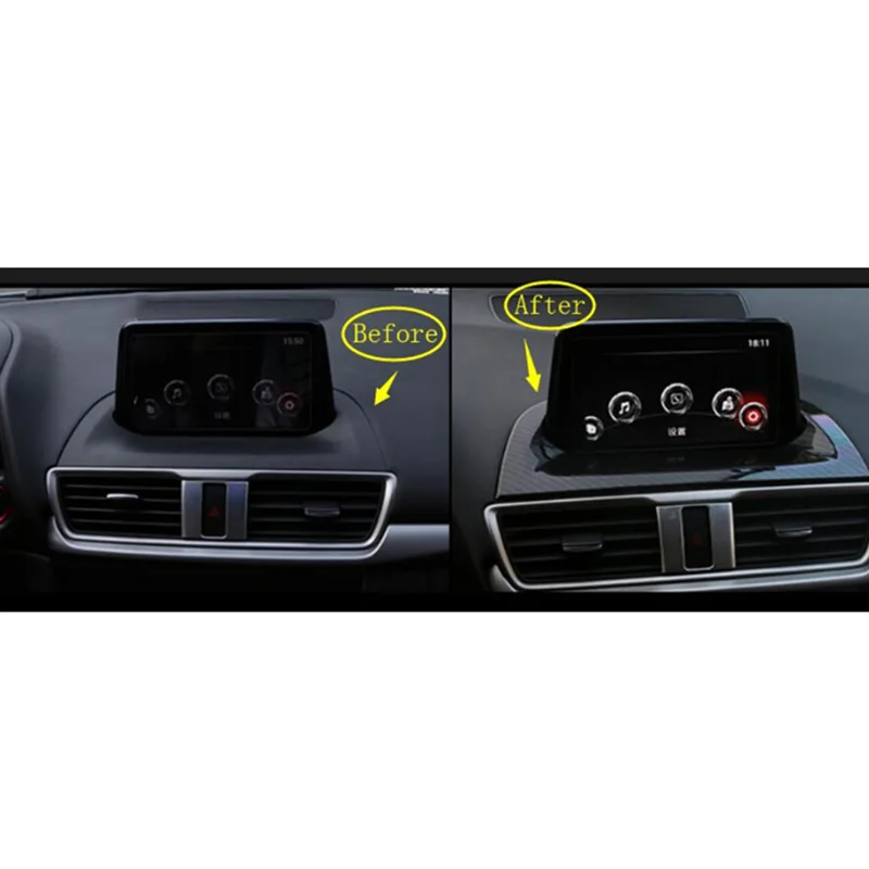 ABS Auto Styling Dashboard Navigation GPS Display Screen Frame Cover Trim for Mazda 3 AXELA Hatchback Sedan car interior trim