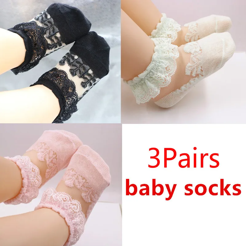 3Pairs Хлопковые носки для новорожденных из 3 предметов весенне-летние носки для маленьких мальчиков и девочек носки-тапочки для малышей, нескользящие носки для новорожденных - Цвет: 3Pairs