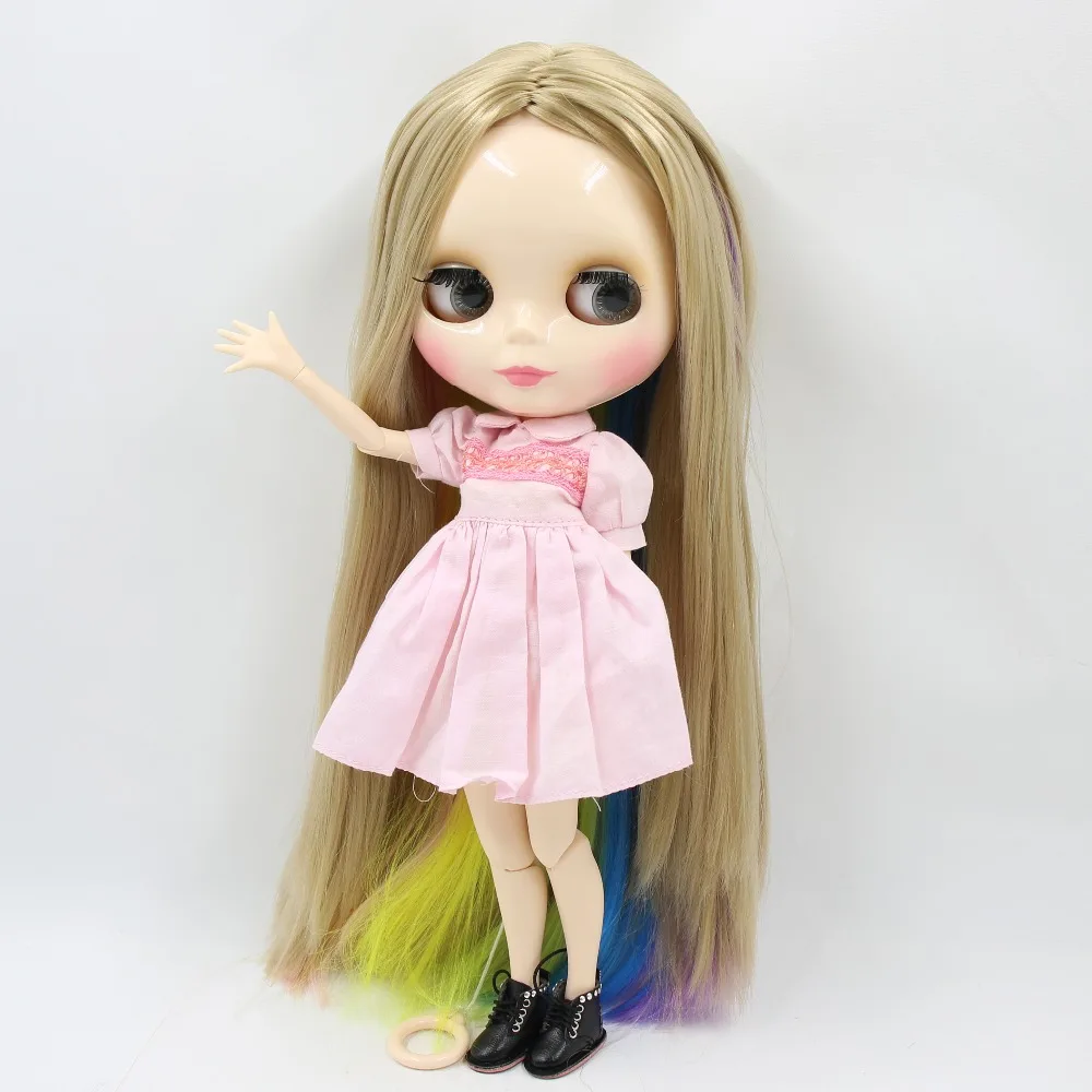 Neo Blythe Doll with Multi-Color Hair, White Skin, Shiny Cute Face & Custom Jointed Body 1