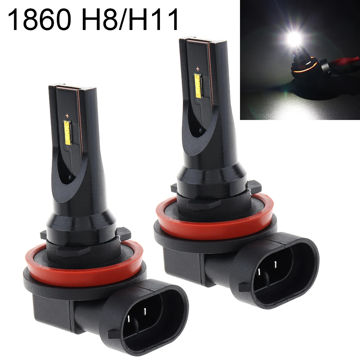 2 шт 12V H8/H11 высокое Мощность 1860 Ламповые бусины 1200LM 6500 K-7500 K белый, вождения, бега, Светодиодный прожектор лампы светодиодные лампы светодиод Светодиодная лампа светильник лампы