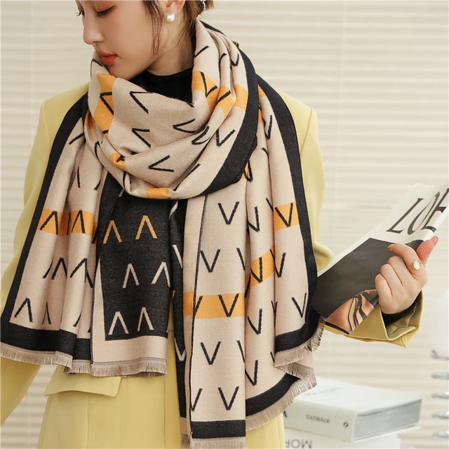 2021 Luxury Cashmere Scarf Winter Women Pashmina Shawls Warm Blanket Wraps Female Foulard Bandana Brand Thick Print Scarves 4