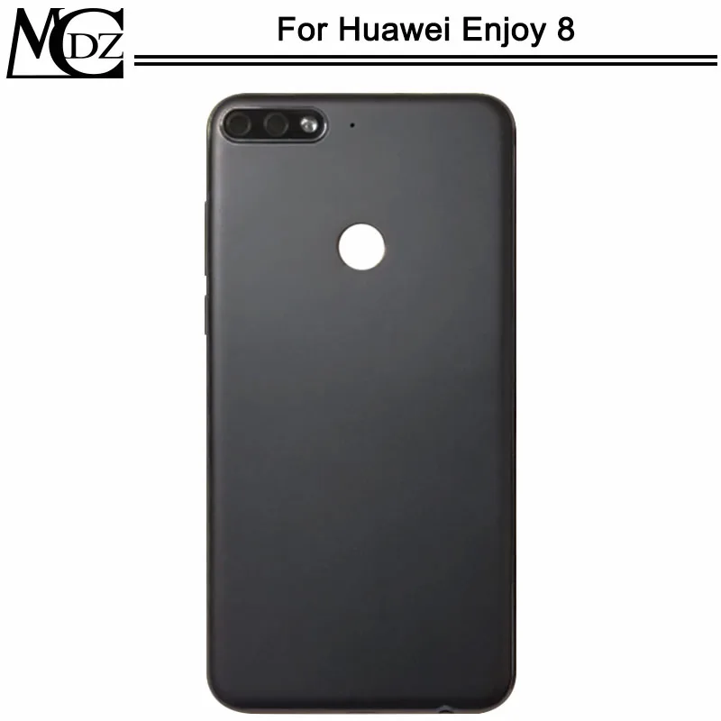 Крышка батареи для huawei Enjoy 8 телефон корпус задняя крышка Крышка+ фоторамка - Цвет: Черный