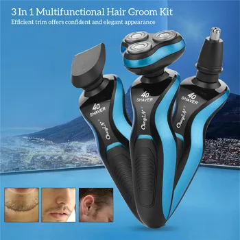 

4D Floating Triple Blade Electric Shaver Men Washable Wet Dry Beard Trimmer Shaving Machine Razor Rechargeable Shaver Face Care