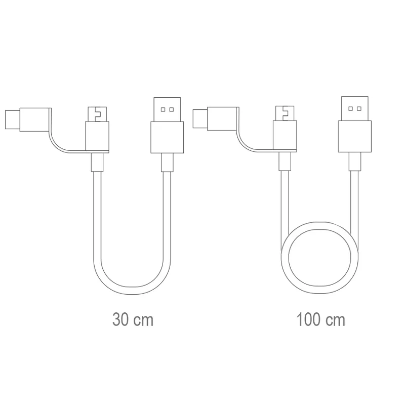 Оригинальный кабель Micro USB Xiaomi 2 в 1 для быстрой зарядки и синхронизации данных Type C