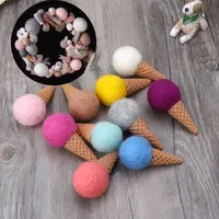 Newborn Felt Ice Cream Props Tiny Baby Girl Boy Photo Shoot Handmade Felt Photography Props Accessories 4