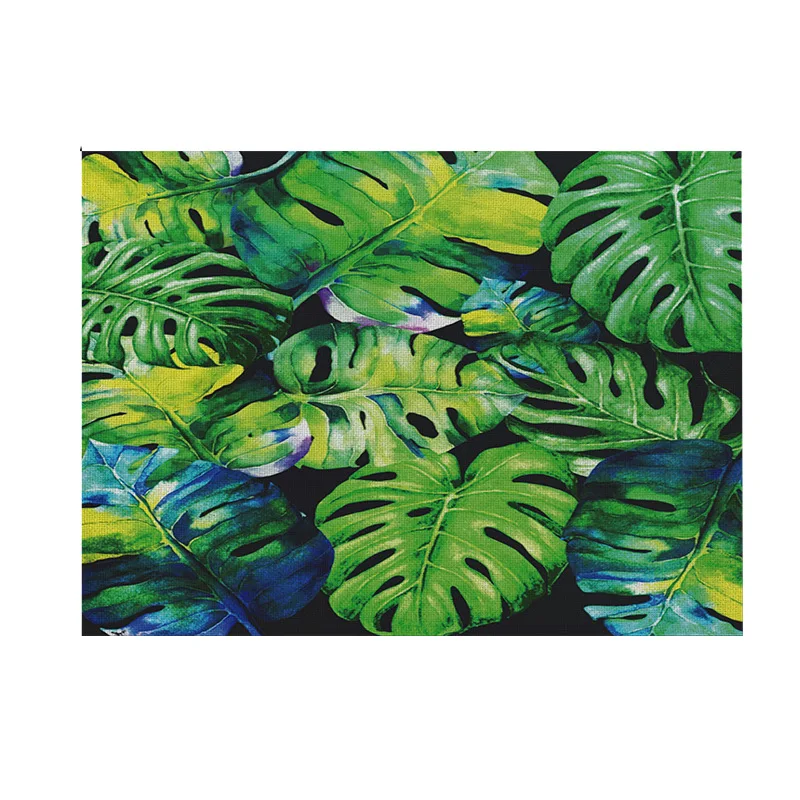 Non-Slip шикарные тропические растения Салфетки сервировочные обеденный стол коврик тепла изолирующие подложки "фламинго" с изображением зеленых листьев и кактус чаша для нанесения покрытий