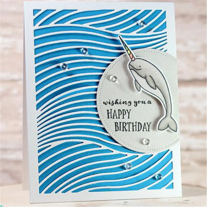 Металлические режущие штампы Narwhals Sea Animal с штампами для рукоделия Скрапбукинг альбом тиснение для изготовления карт
