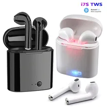 Auriculares TWS I7s con Bluetooth, auriculares inalámbricos estéreo, auriculares intrauditivos deportivos para todos los teléfonos inteligentes