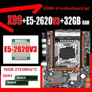 

JINGSHA X99 Motherboard Set E5 2620 v3 LGA 2011 V3 CPU DDR4 ECC REG 32GB RAM Socket Gaming computer Set M.2 SSD /wifi interface
