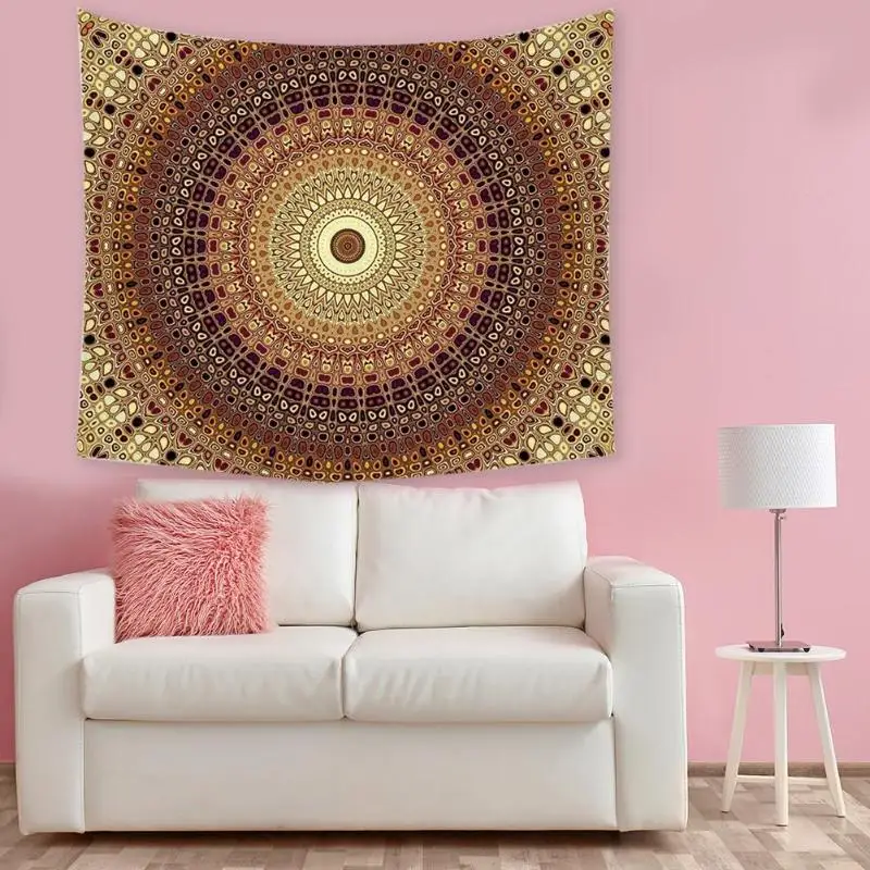 Настенный Гобелен простой текстуры и ретро внешний вид роскошный Boho Печатный коврик для пикника и похода палатка коврик для сна