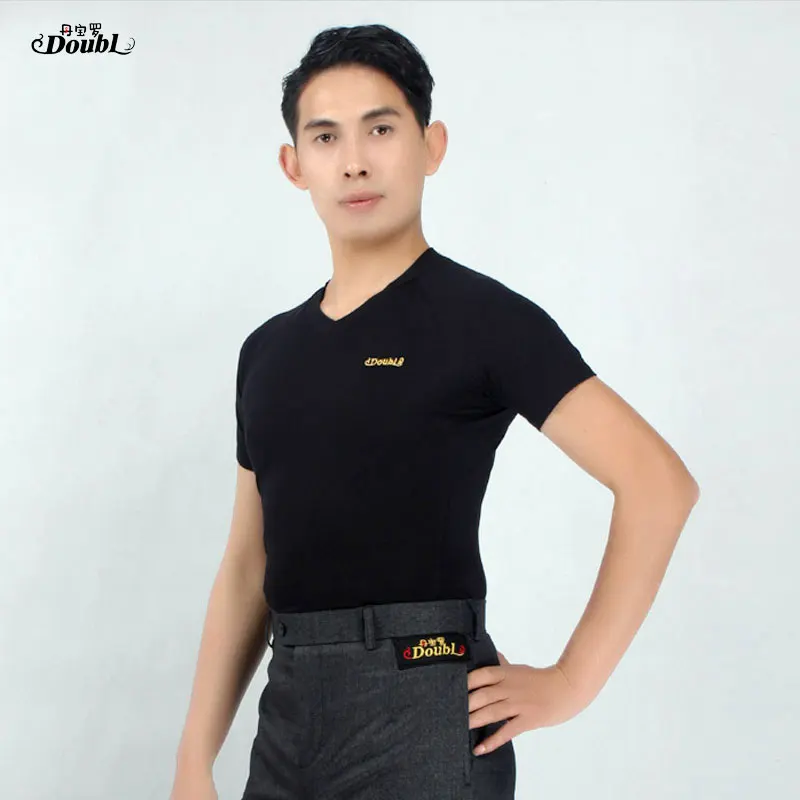 Мужские Танцевальные Топы Doubl костюм для взрослых латиноамериканская футболка с