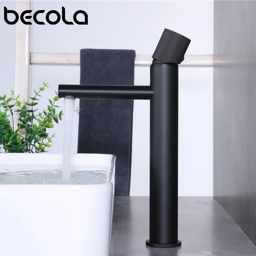 

Becola Gold Black Chrome Basin Faucet Brushed Brass Single Handle Tap Bathroom Sink Basin Mixer Tap Creative Sink Faucets Crane