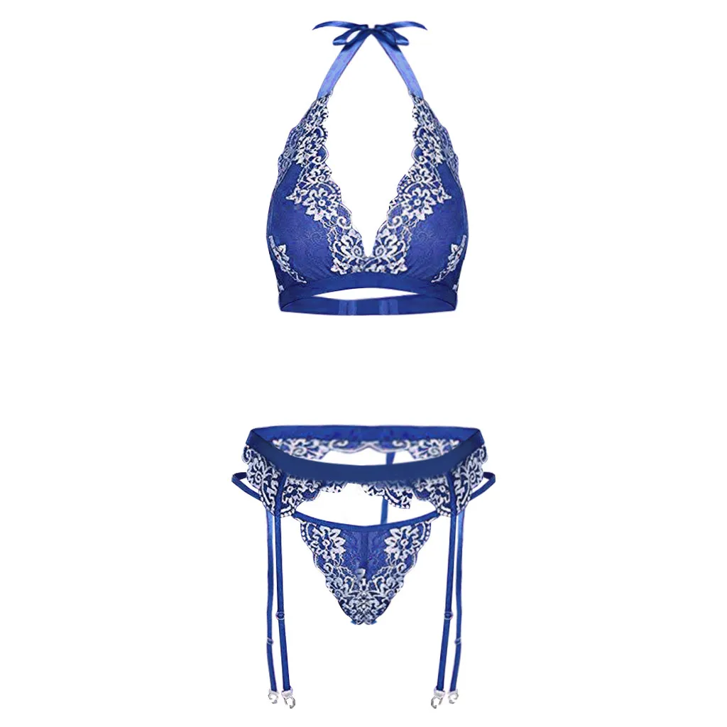Размера плюс, женское сексуальное белье, на бретельках, кружевное белье, Эротичная Пижама Сексуальное белье в стиле babydoll, костюмы, сексуальные бюстгальтеры+ стринги+ Подвязки