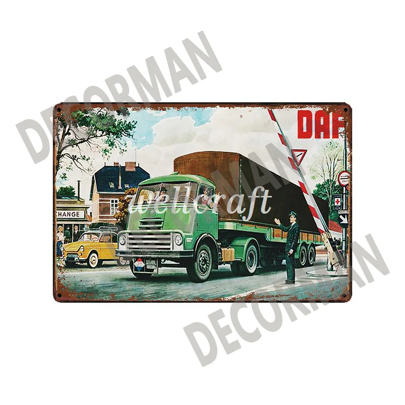 [WellCraft] DAF Trcuk Трактор Автомобиль ферма металлические знаки парковка только плакаты Винтаж настенная живопись на заказ клуб Декор LTA-1707 - Цвет: GTP-252