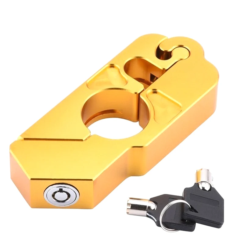 Motorcycle Handlebar Lock Brake Lever Grip Security Safety Anit-Theft Protection B99 - Цвет: gold