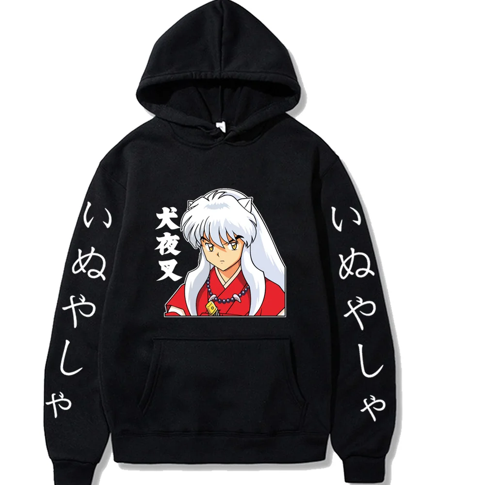 

Uniex Anime InuYasha Hoodie Long Sleeve Harajuku Streetwear Hip Hop