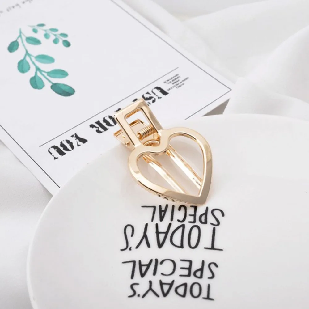 Hollow out Geometric Metal Hair Clips Heart Crown Bow Hairpins Barrettes Bobby Pins for Women Girls 5