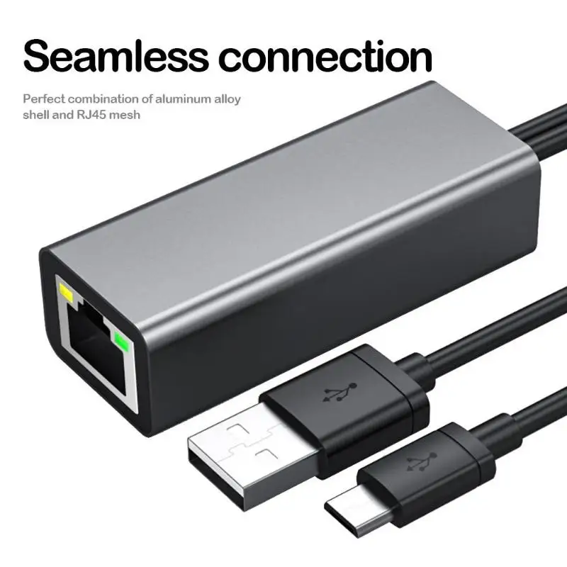 1 м Micro USB Ethernet адаптер 100 м LAN Карта Micro USB в RJ45 конвертер 2 в 1 Многофункциональный видео кабель для Chromecast tv Stick