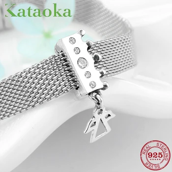 

New 925 Sterling Silver Princess crown angel Beads clips fit reflexions charm Bracelet women jewelry making