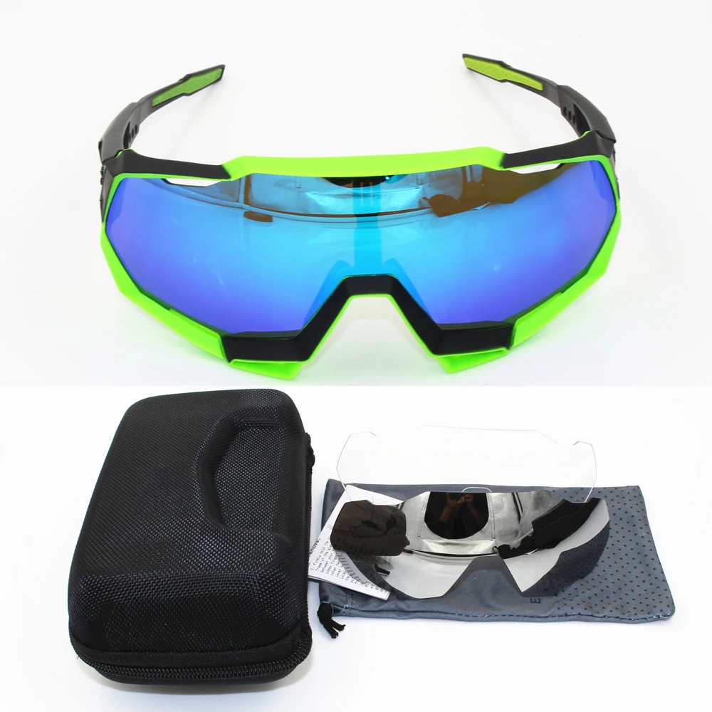 Брендовая база спортивные велосипедные солнцезащитные очки Gafas ciclismo велосипедные очки MTB очки 3 линзы UV400 скорость - Цвет: 7