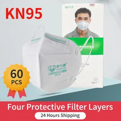 Enhanced Protective Face Mask with Ear Loops - 4 - Layer Dust - Proof and Anti - Fog Respirator (1860mask - 60pcs)