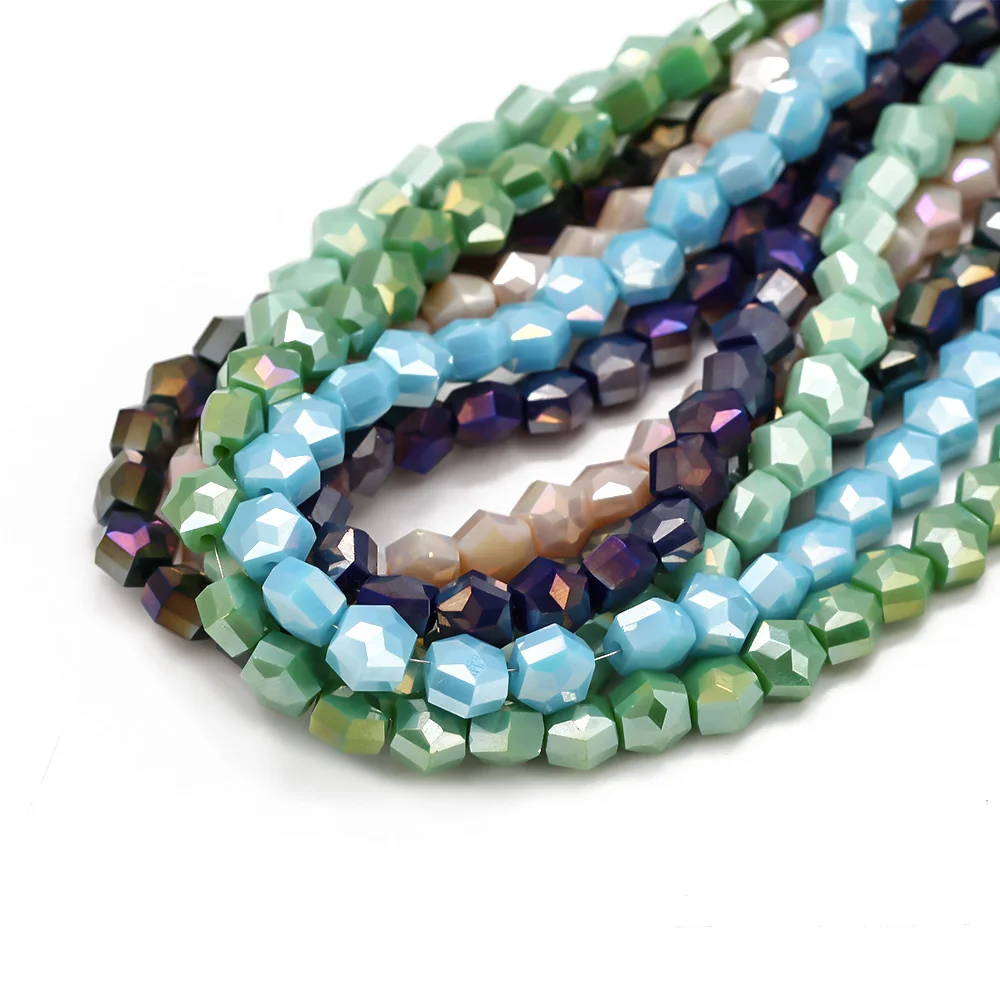 Meibeads 10 шт./лот 8 мм очаровательные красочные шестигранные стеклянные бусины для