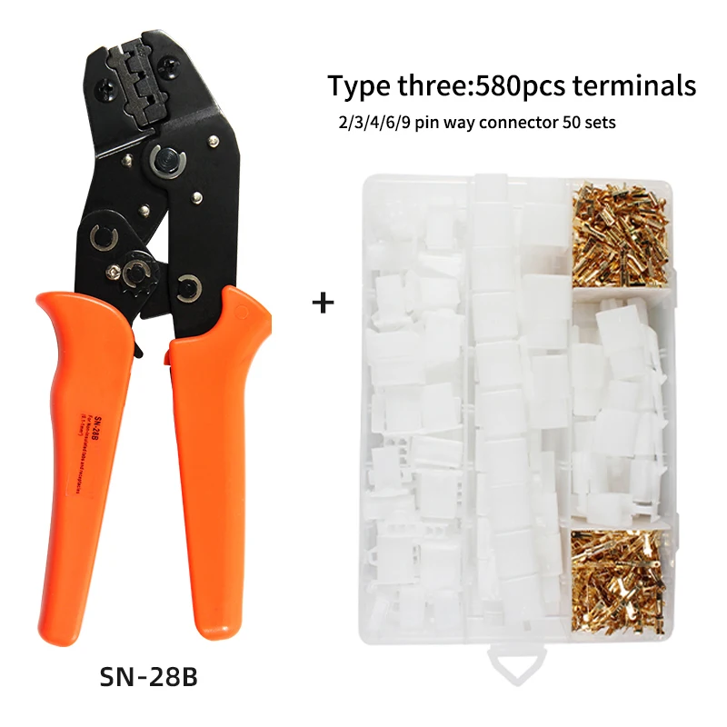 

Terminal Crimping Tools Set Crimper 23-17AWG 2.8mmAutomotive Motorcycle Male Female 2/3/4/6/9 Pin Header Connector Wire Housing