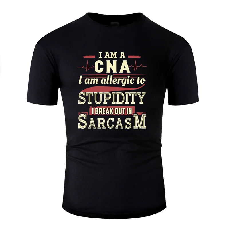 Новая модная популярная Футболка i amma cna i am Allergy to stupidity i break out, уникальная мужская футболка с юмором, известная евро