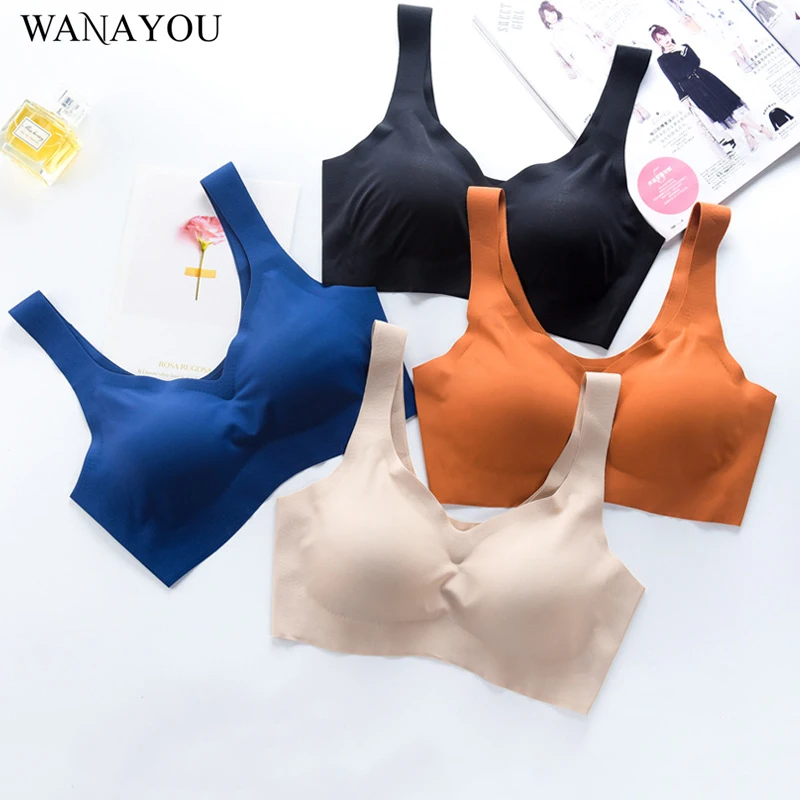 Бесшовный спортивный бюстгальтер WANAYOU для женщин без косточек с подкладкой и