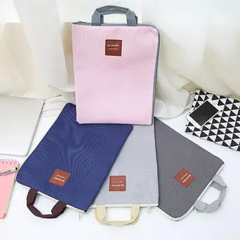 

Large Canvas A4 File Folder Document Bag Business Briefcase Paper Storage Organizer Bag Stationery School Office Supplies