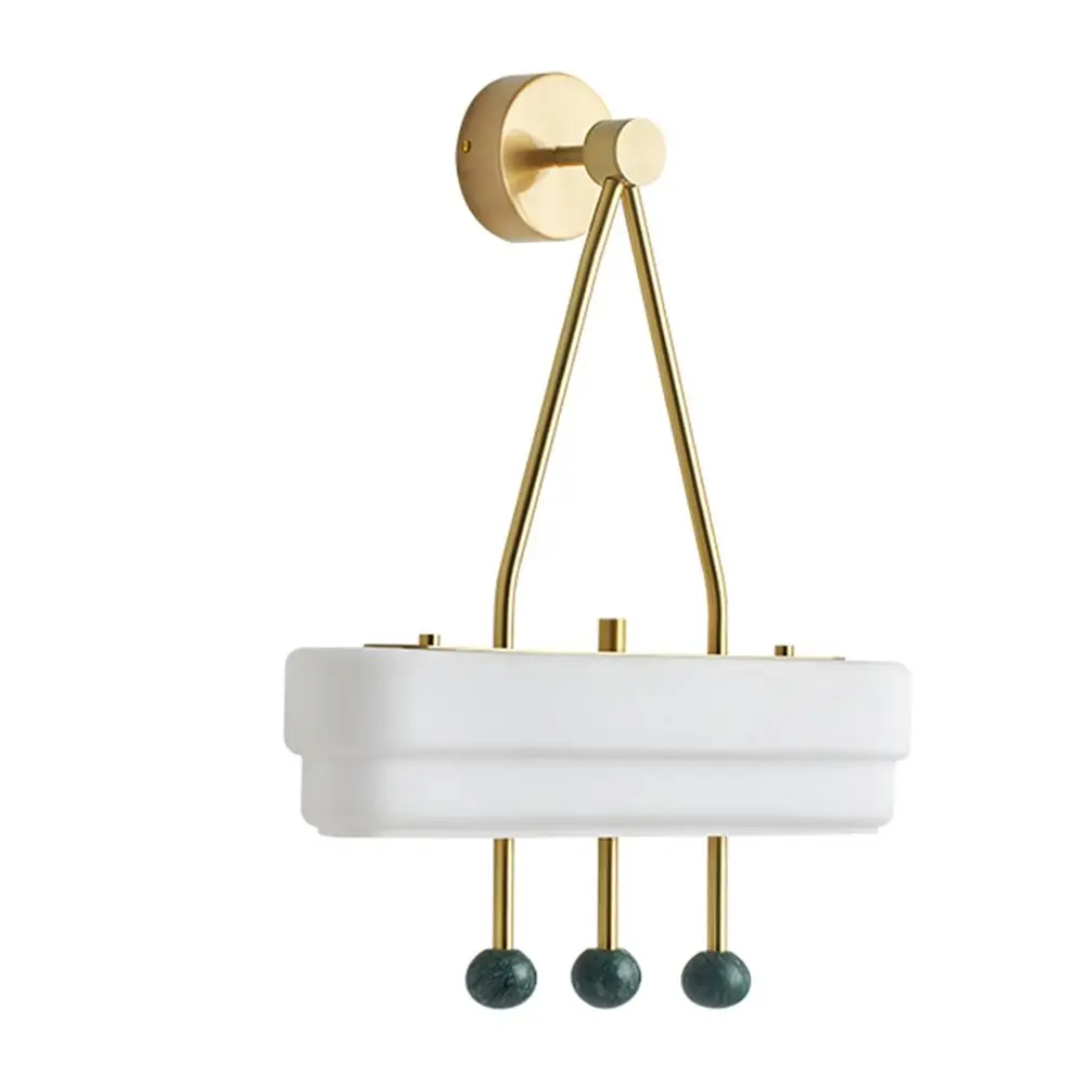 

Glass Copper Wall Sconce, Simple Marble Wall Lamp Decorative Wall Lighting for Ladder Aisle, Living Dining Room