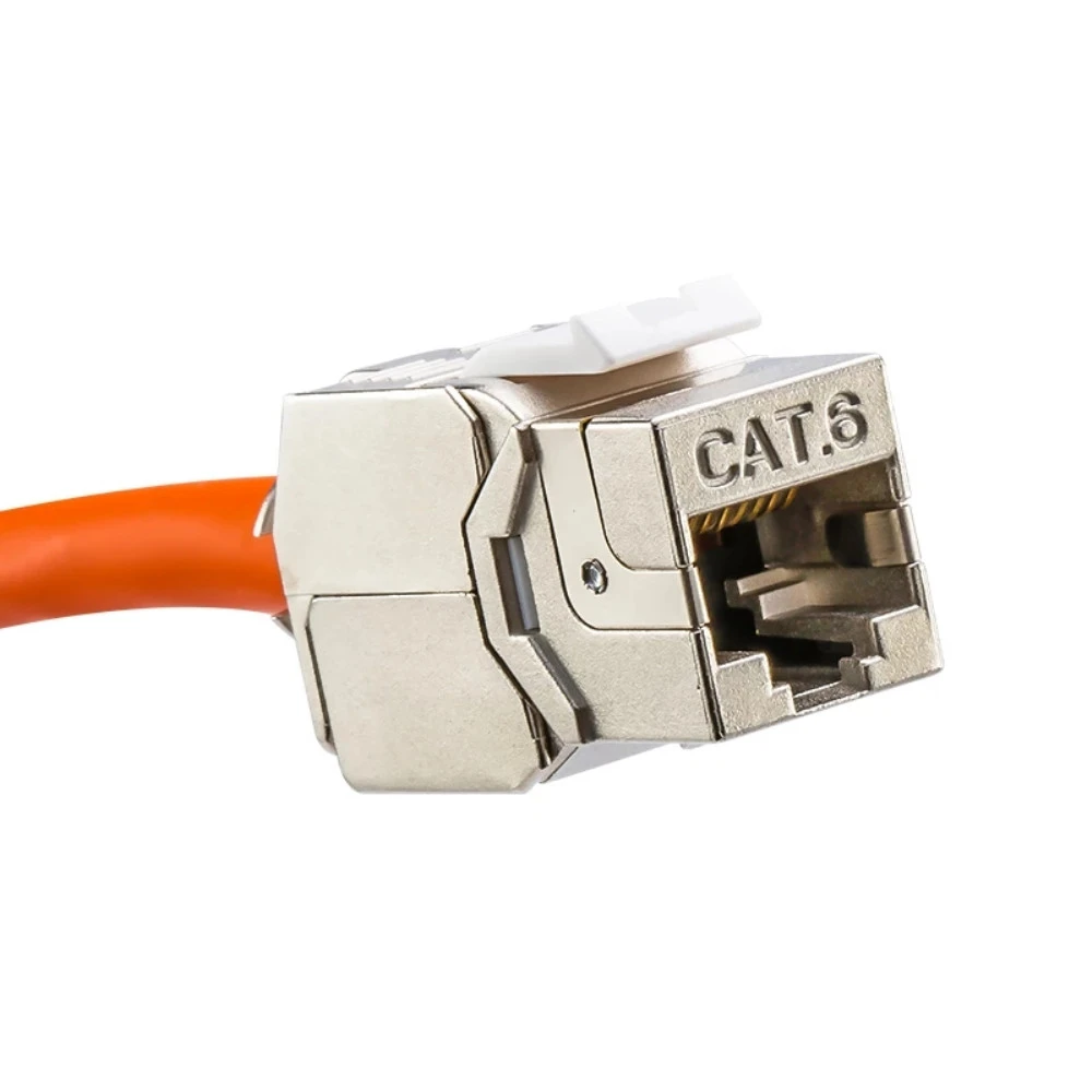 RJ45 Female Connector Cat5e Cat6 Cat6A Network Toolless Keystone Module Full Shielded RJ 45 Socket To LSA Toolfree Termination HDMI Cables