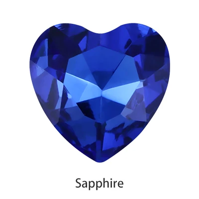 Heart Colorful Pointback Glass Rhinestone K9 Glass Crystal stone for Craft Strass Dress Clothes decoration Jewelry Beads crystal - Цвет: Sapphire