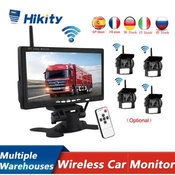 

Hikity Wireless 4 Backup Cameras IR Night Vision Waterproof with 7" Rear View Monitor for RV Truck Bus Parking Assistance System