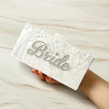 Жемчужно-белые серебряные мелкие блестки невесты имя акриловые буквы сумки для женщин маленькая цепочка маленькая дамская сумочка Женская Ручная Сумка вечерняя