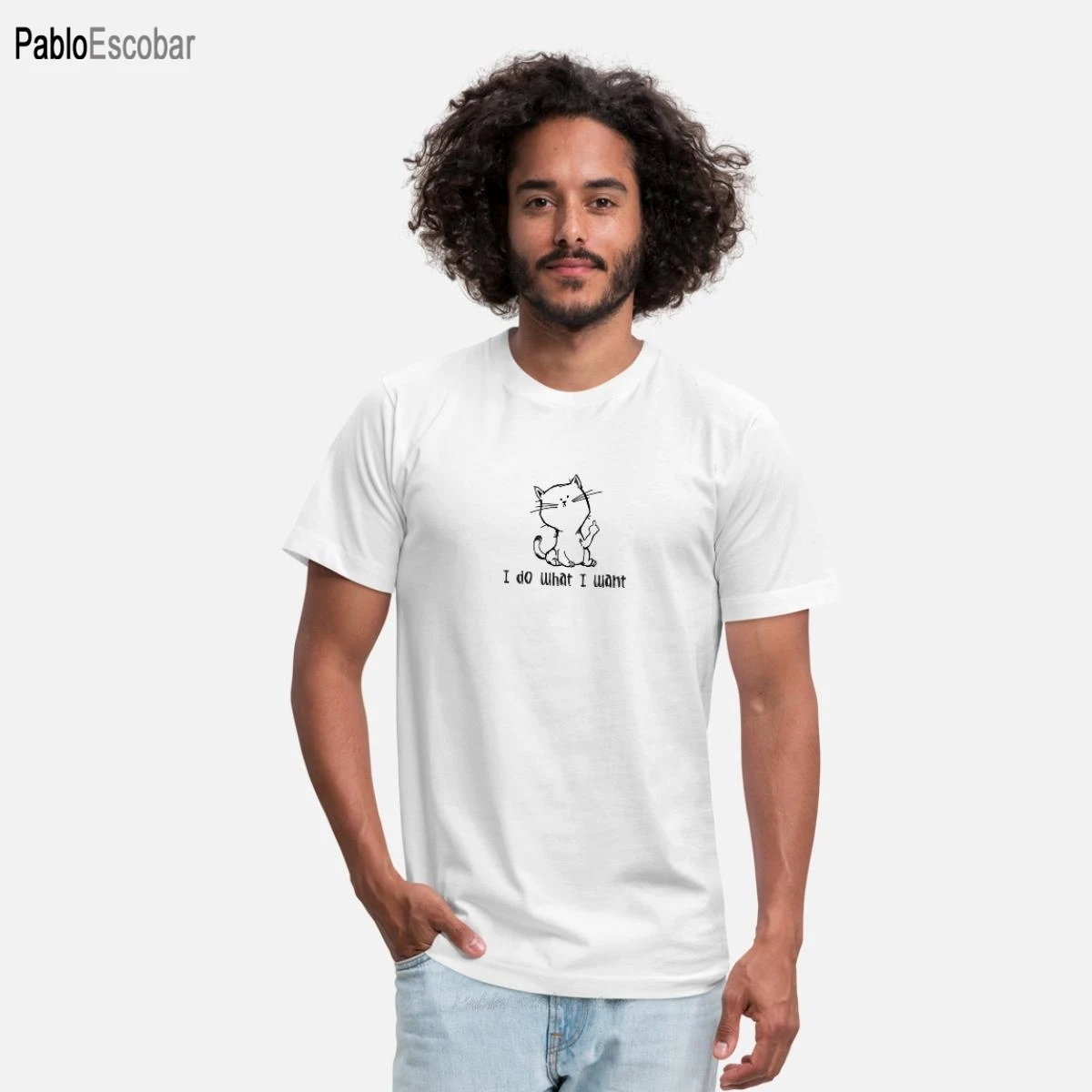 cat t shirt flipping off