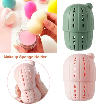 

Soft Silicone Cactus Shape Sponge Puff Drying Holder Storage Box Makeup Sponge Puff Display Holder Case Beauty Egg Stand